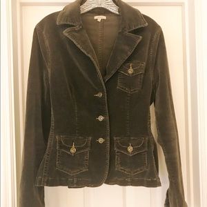 Brushed corduroy jacket with gold embellishments